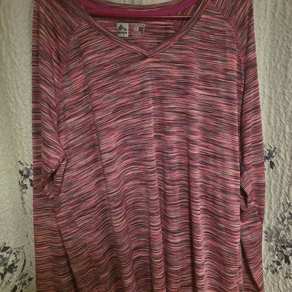 RBX Tops - Active RBX Women's Vibrant Pink and Gray Long Sleeve Tee